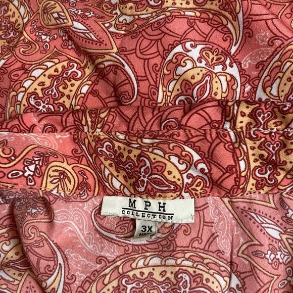 MPH coral paisley button up dress - Picture 2 of 8